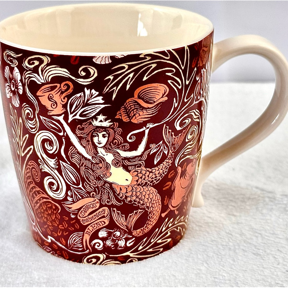 Starbucks 2009 Siren Mermaid New Bone China Coffee Mug EUC Seashells